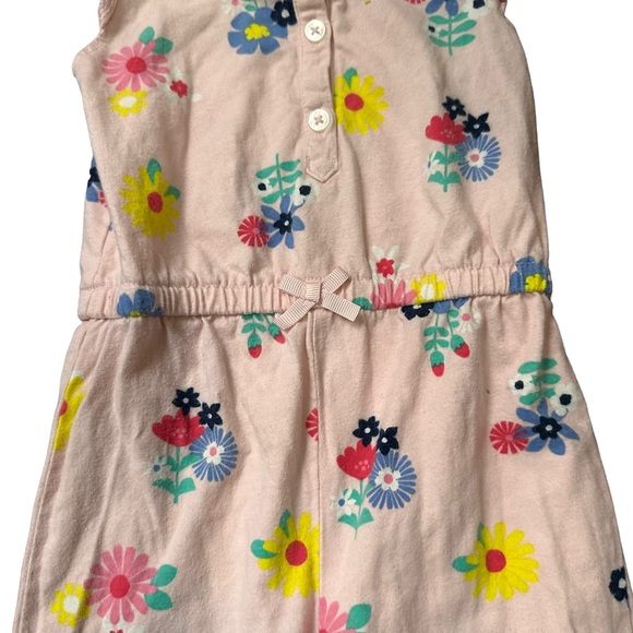 Carters 12 months pant romper pink floral pattern short sleeve snap button - Picture 7 of 8